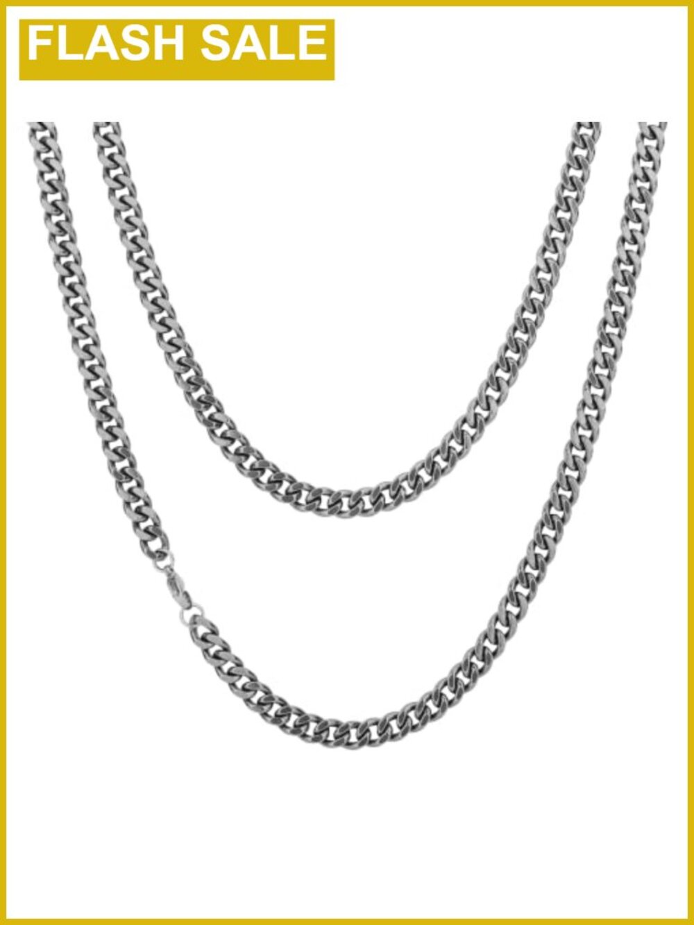 Pure Titanium Cuban Link Chain Necklace, Hypoallergenic, Lightweight, 20 inch